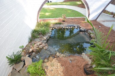 waterfall feature at front entrance