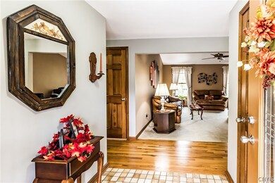  View from the front door into the living room.