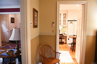 Dining room leading to the kitchen.