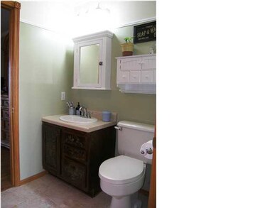 The vanity area of the master bathroom.