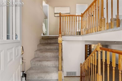 Stairway with carpet floors