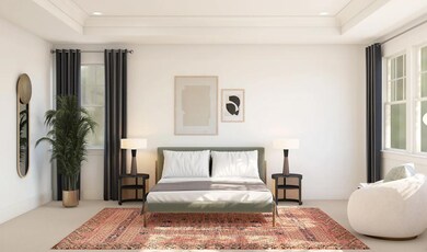 Primary suite with crown moulding