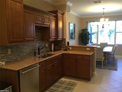 Kitchen featuring a peninsula, stainless steel dis