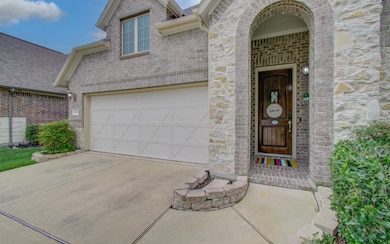 The curved brick and stone make for an elegant cov