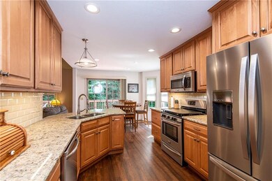 The 22x11 kitchen is opens easily to the patio doors and the laundry room.