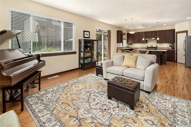View of Kitchen and Dining from Living room
