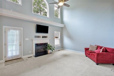 Family room view to door to screened porch