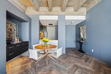 Elegant dining space with architectural lighting d