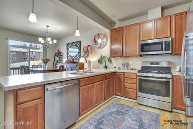 Open galley style kitchen