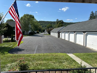 This is a view from the side porch showing the two garages on the right and the direct pull-in parking as well as the walkway to the porch.
