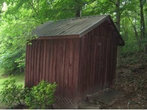 shaded storage building