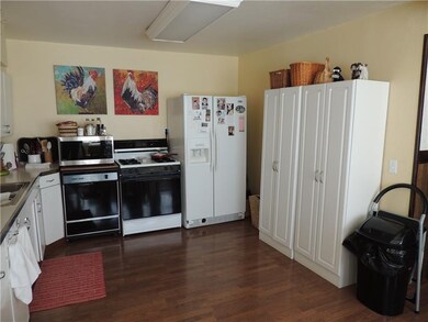 Beautiful laminate flooring brings warmth to this 