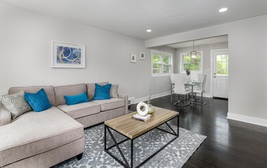 A view of living room and dining area