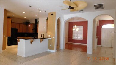 Open floor plan, columns, ceramic tile, bamboo flooring, granite counters, backsplash, recessed lights plantation shutters, amazing opportunity!