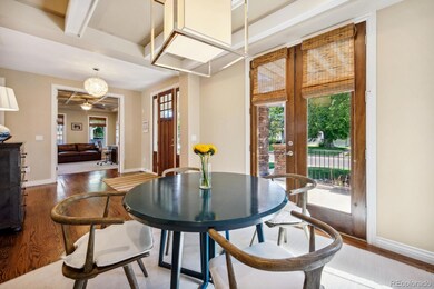 Dining nook w/ front porch french doors