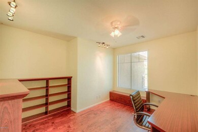 Office with built in bookcase and desk!