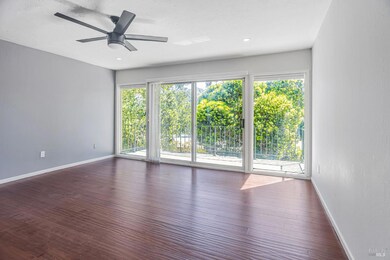 363 Eden Roc Dr in Sausalito, Living Room with private Balcony and Views