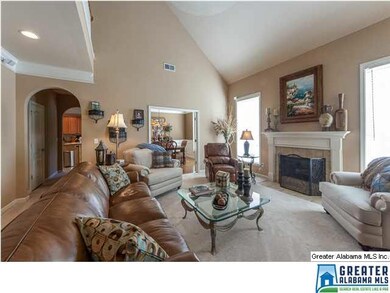 Large open Den features fireplace, beautiful large
