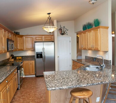 Granite countertops in huge kitchen