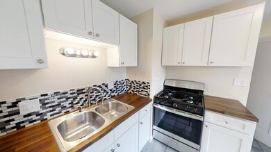 Stylish butcherblock and tile