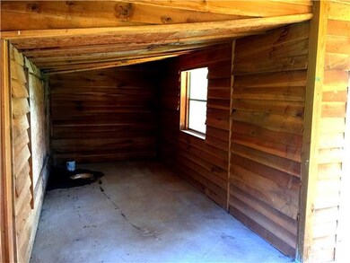 Inside shed