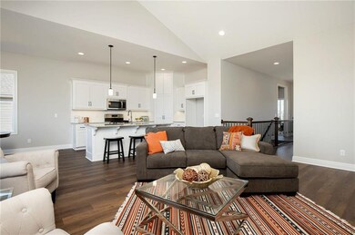 Great room with cathedral ceiling