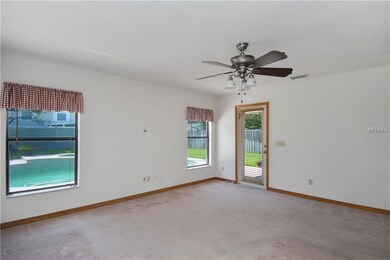 The family room is open to the kitchen, dining roo