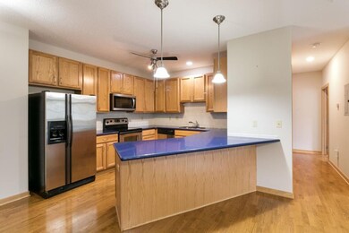 Spacious kitchen with breakfast counter