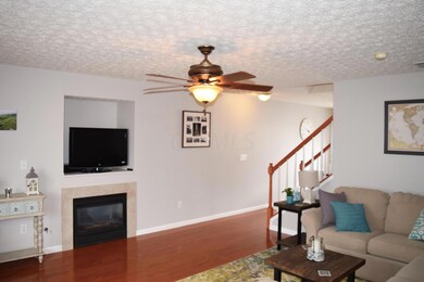 living room & fire place