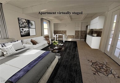 Apartment area, virtually staged