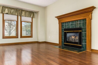 Gorgeous Wood Mantle & Tile Surround