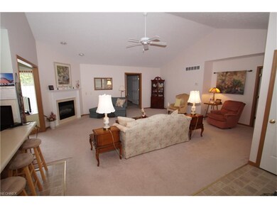 Vaulted ceiling and corner gas fireplace in Great 