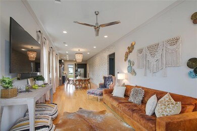 Gorgeous open floor living, dining and kitchen are