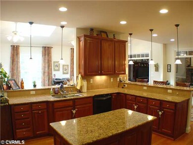 Kitchen - Granite kitchen with custom cabinets, ce