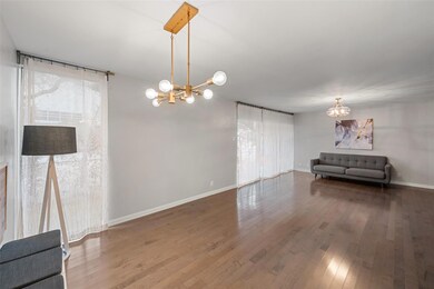 Living room and dining area with built in bench fe