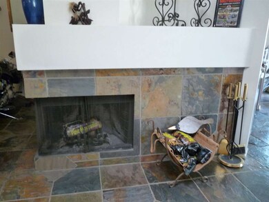 Custom slate fireplace surround