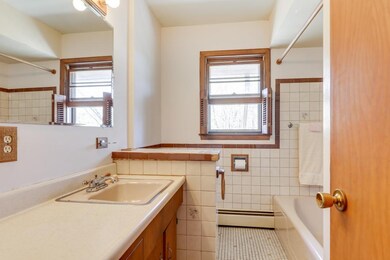 The main level full bath is conveniently located n