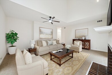 Virtually staged living area.