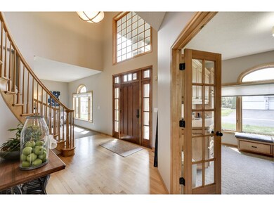 Beautiful curved staircase and impressive custom f