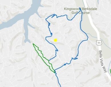 Tunnel Vision Track (blue) is 5.7 miles. Tweety Bird Track (green) is 1.7 miles.  Lot location is the yellow mark.