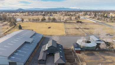 Aerial of breeding barn,arena, Cascades