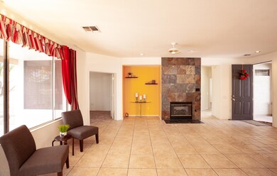 Ceramic Tile & Fireplace