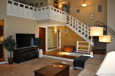 Family room with view of the staircase