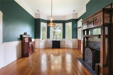Dining room off the kitchen.  Note the working woo