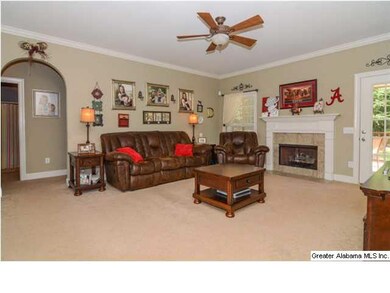 Spacious living room open to the dining room and k