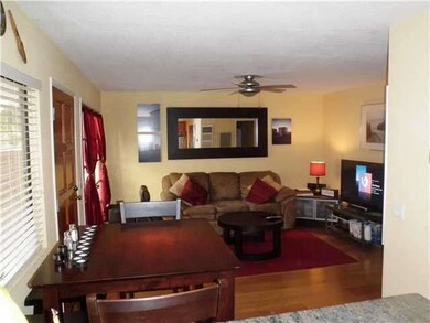 Looking out to living room from the kitchen.