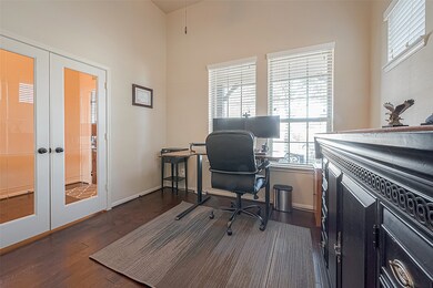 Home office with french doors
