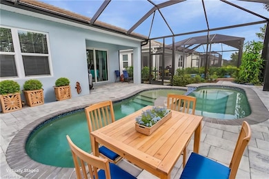 Virtually Staged Screened-In Pool Area
