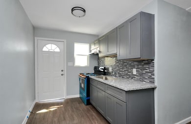 Nice grey cabinets.