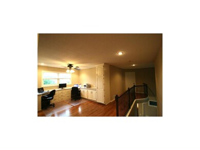 Upstairs, the wood floors are on the main living a
